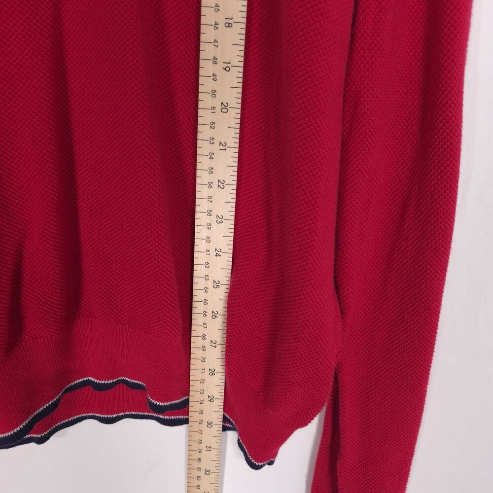 VTG Brooks Brothers Knit Pullover Sweater Men’s XL Red Supima Cotton V Neck Logo - Picture 5 of 9